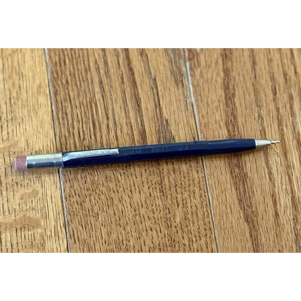 SCRIPTO Thinline Dark Blue Vintage Mechanical Pencil School Nostalgia